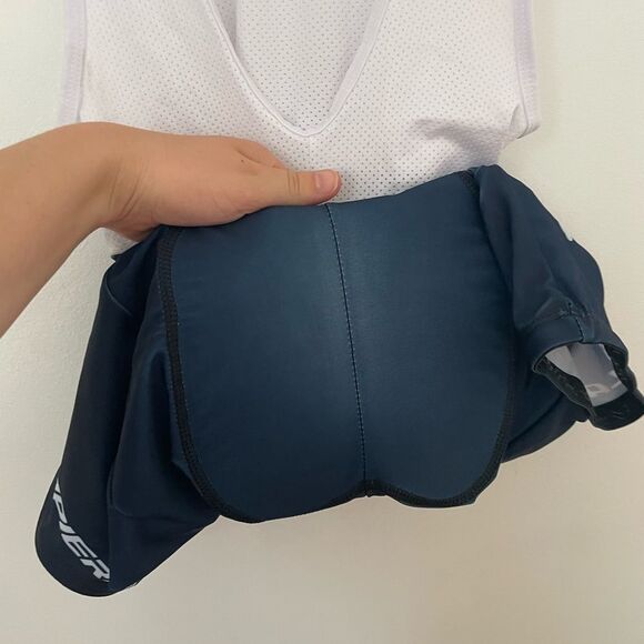 GROUPAMA  MENS FDJ BIB SHORTS 2023 DARK BLUE -WHITE SIZE SMALL CYCING BIKE - Picture 7 of 9